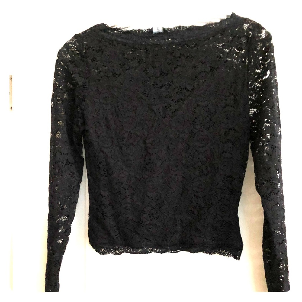 Bebe Black lace top